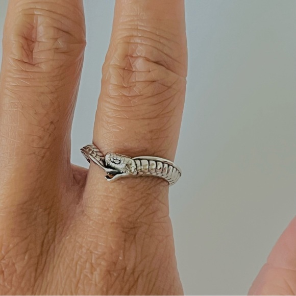 Sterling silver snake ring, dainty snake ring, snake band ring,silver snake band - Picture 10 of 10